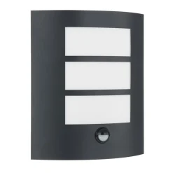 Lindby buitenwandlamp Vimal, sensor, E27, 26 cm, aluminium