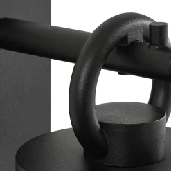 Lindby buitenwandlamp Yrene, 20cm, zwart, sensor, riffle