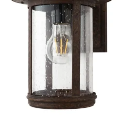 Lindby buitenwandlamp Zayn, roestkleurig, glas, IP23