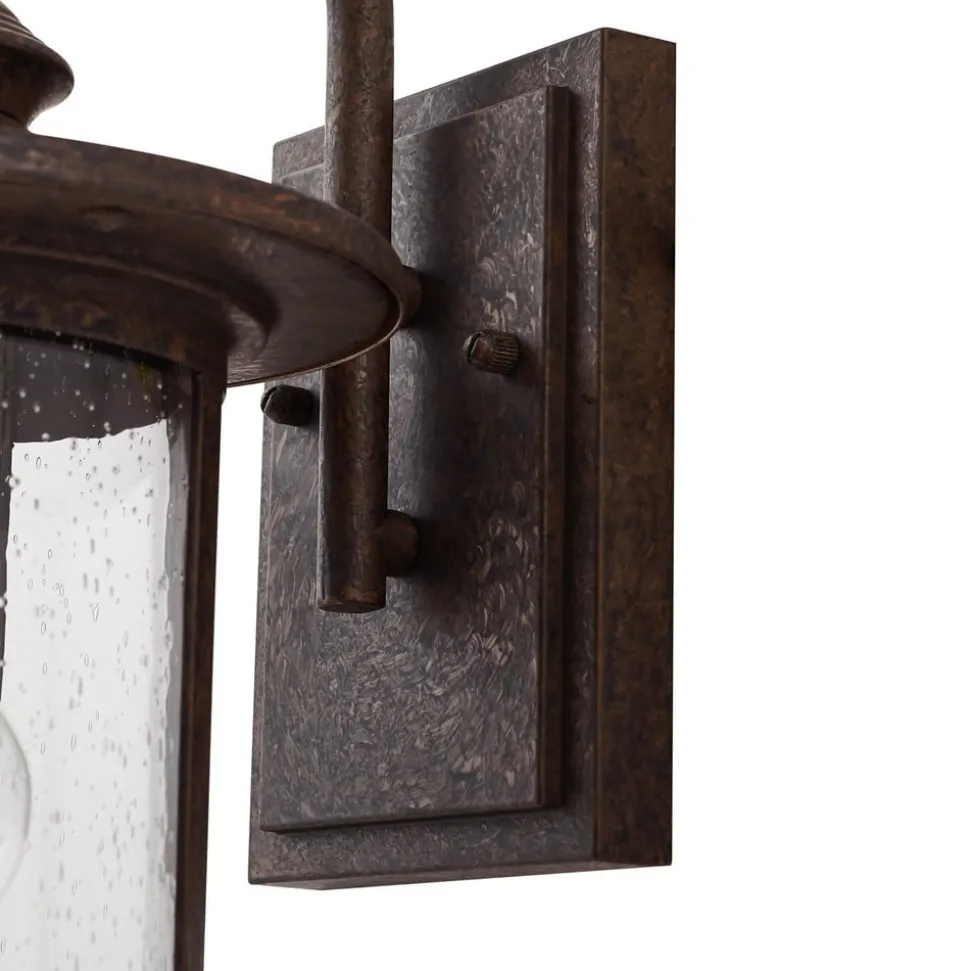 Lindby buitenwandlamp Zayn, roestkleurig, glas, IP23