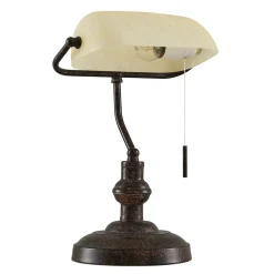 Lindby bureaulamp Profina, 39 cm, roestbruin, staal