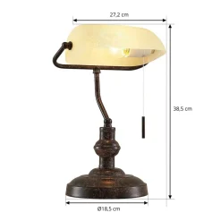 Lindby bureaulamp Profina, 39 cm, roestbruin, staal