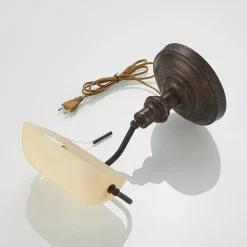 Lindby bureaulamp Profina, 39 cm, roestbruin, staal