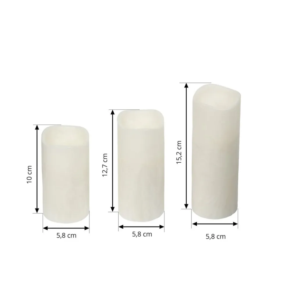 Lindby Candora LED kaars 3 per set afstandsbed.