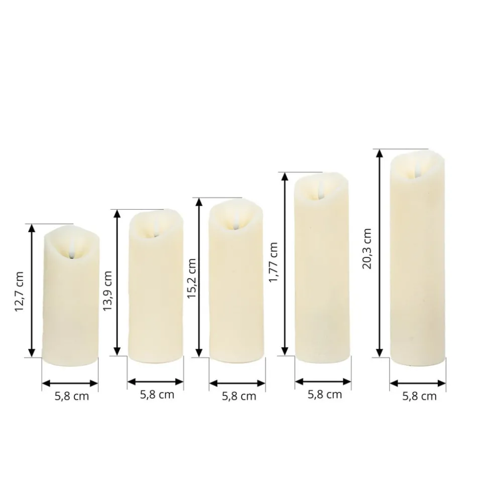 Lindby Candora LED kaars 5 per set afstandsbed.