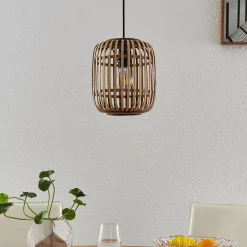 Lindby Canyana hanglamp, naturel, rotan, Ø 22 cm