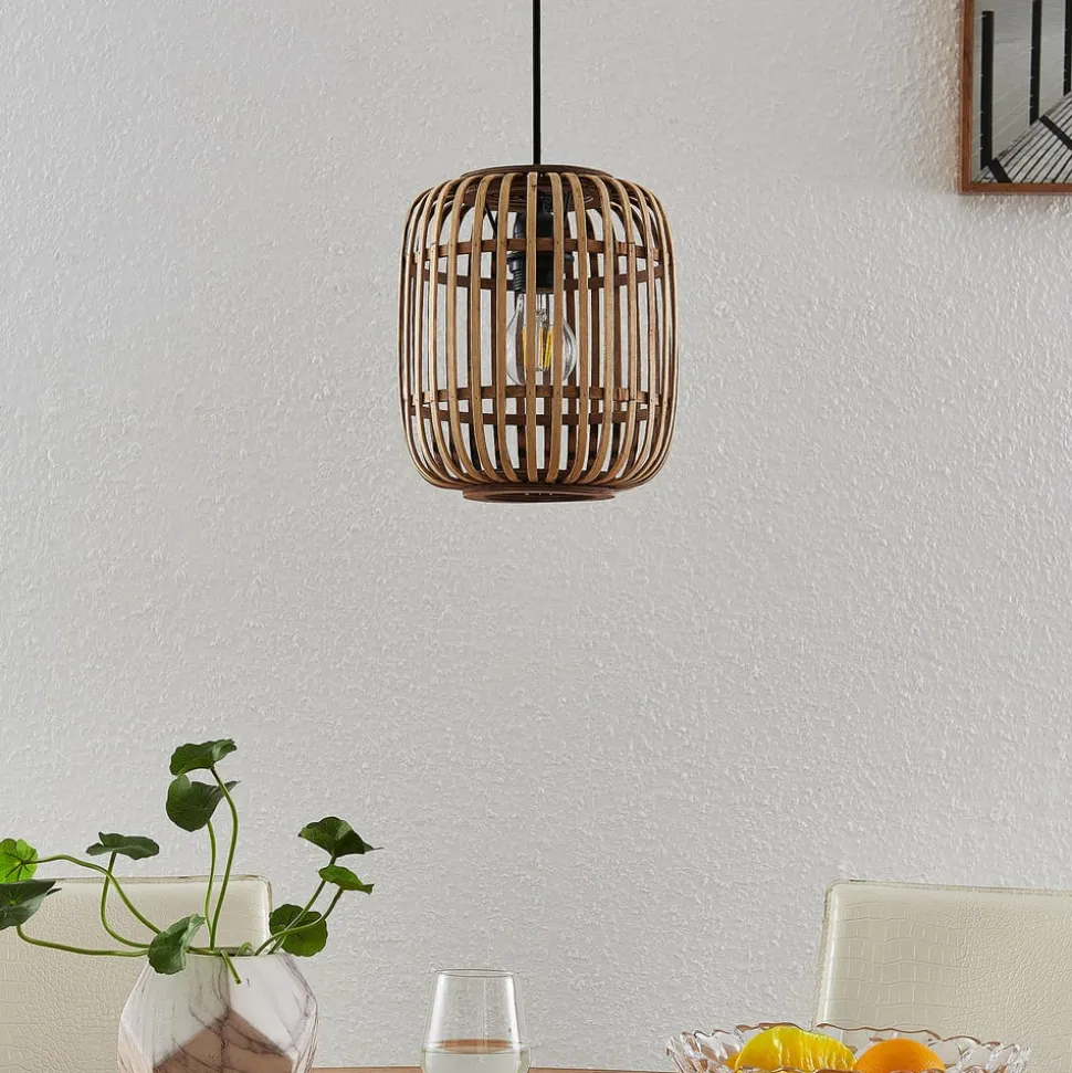 Lindby Canyana hanglamp, naturel, rotan, Ø 22 cm