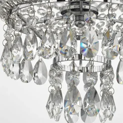 Lindby Casparia kroonluchter, chroomkleurig, kristal, E14