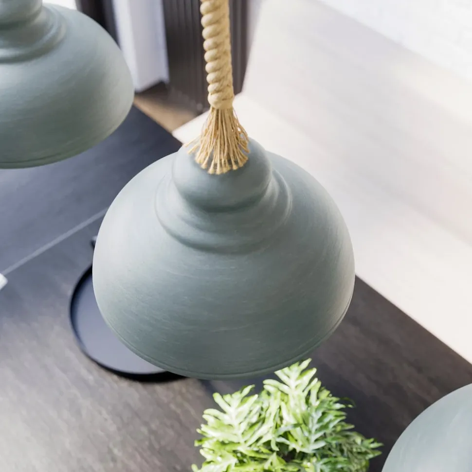 Lindby Chaby hanglamp in betonlook, 3-lamps