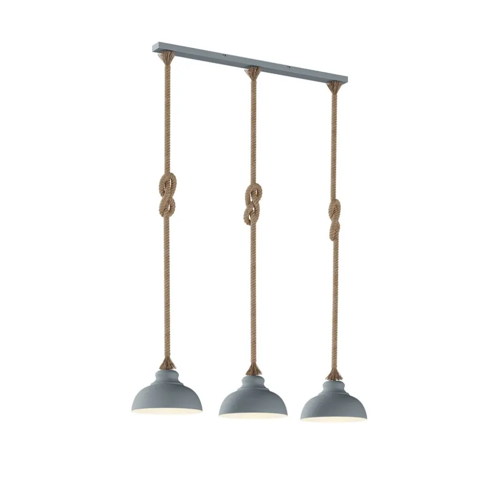 Lindby Chaby hanglamp in betonlook, 3-lamps