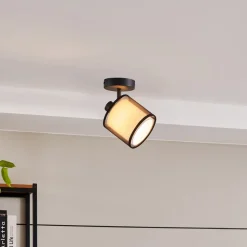 Lindby Chizoma plafondspot 1-lamp kap van stof