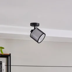 Lindby Chizoma plafondspot 1-lamp kap van stof