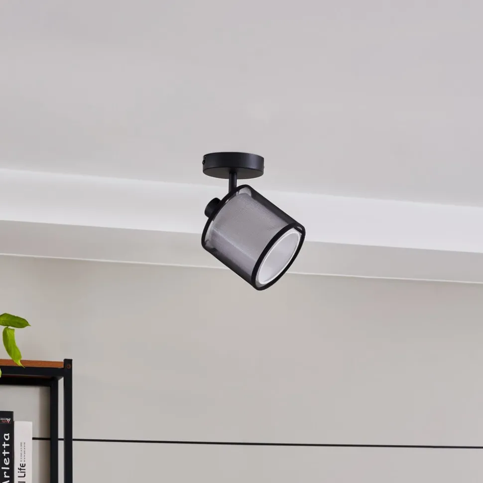 Lindby Chizoma plafondspot 1-lamp kap van stof