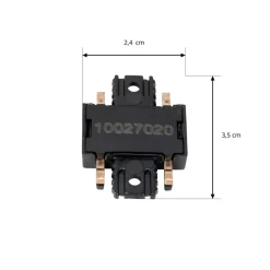 Lindby connector Lumaro, 180°, zwart, kunststof, set van 2
