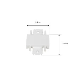 Lindby connector Lumaro, 180°, wit, kunststof, set van 2
