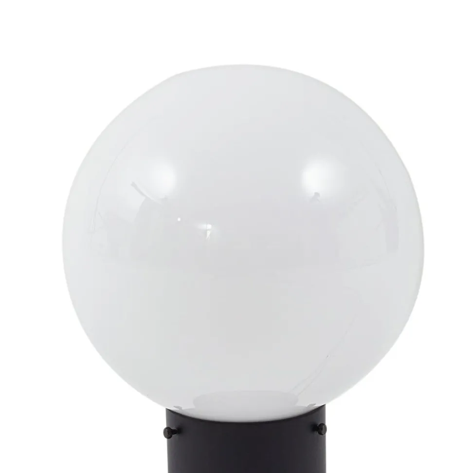 Lindby Dangan sokkellamp, wit, hoogte 32 cm, glas, metaal