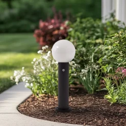 Lindby Dangan sokkellamp, wit, 60 cm, glas, sensor