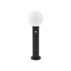 Lindby Dangan sokkellamp, wit, 60 cm, glas, sensor