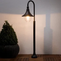 Lindby Daphne tuinpadverlichting, 120 cm, zwart, metaal, E27