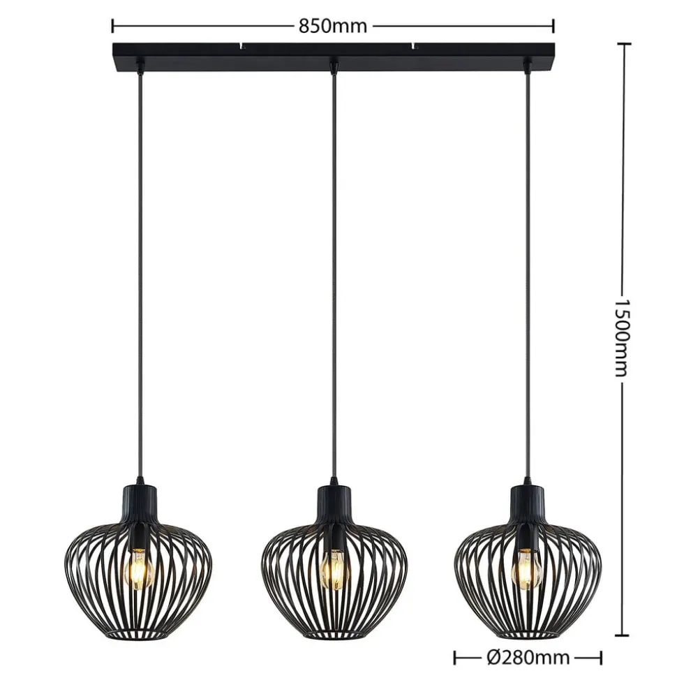 Lindby Deandre hanglamp, 3-lamps