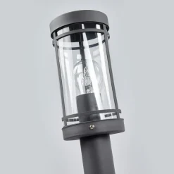 Lindby Djori tuinpadverlichting, 80 cm, antraciet, roestvrij staal, E27