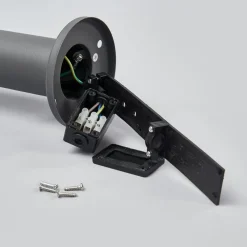 Lindby Djori tuinpadverlichting, 80 cm, antraciet, roestvrij staal, E27