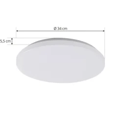 Lindby Doki LED buiten plafondlamp, 34 cm, wit, kunststof