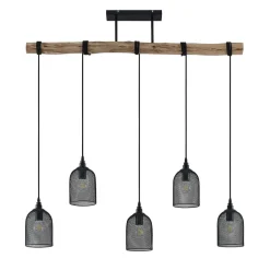 Lindby Dolcin hanglamp met mesh-kappen 5-lamps