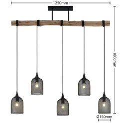 Lindby Dolcin hanglamp met mesh-kappen 5-lamps