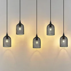 Lindby Dolcin hanglamp met mesh-kappen 5-lamps
