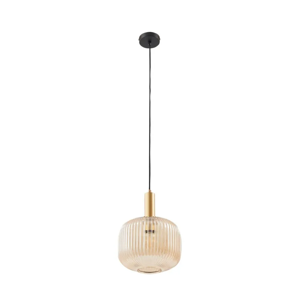 Lindby Doroteo hanglamp, 25 cm, 1-lamp, amber, glas