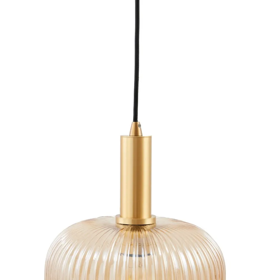 Lindby Doroteo hanglamp, 25 cm, 1-lamp, amber, glas