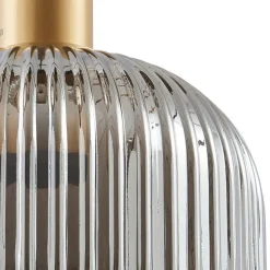 Lindby Doroteo hanglamp, 5-lamps, grijs, glas