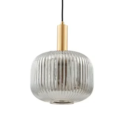 Lindby Doroteo hanglamp, 1-lamp, grijs, glas