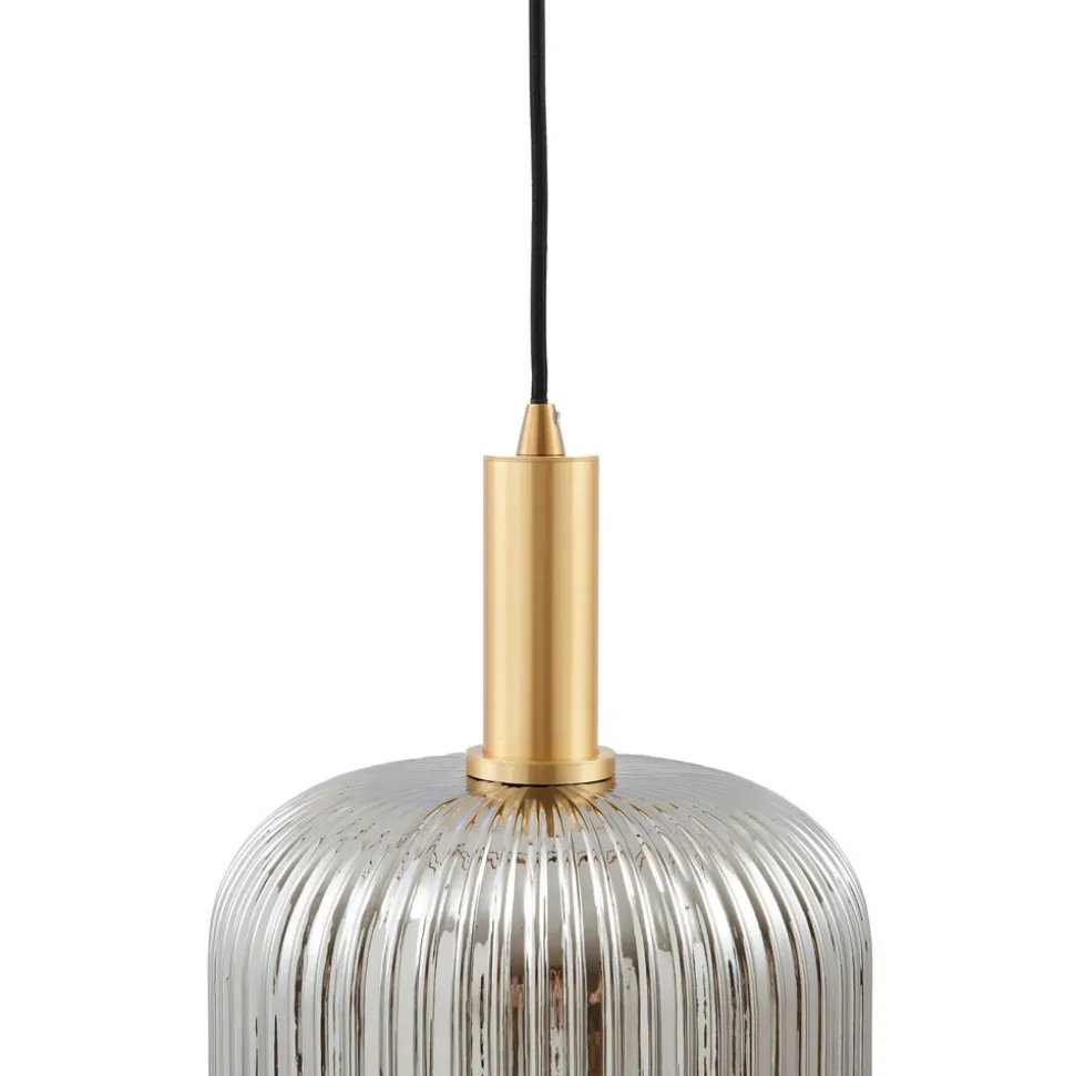 Lindby Doroteo hanglamp, 1-lamp, grijs, glas