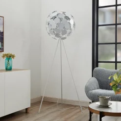 Lindby Dotani vloerlamp met bollamp, wit