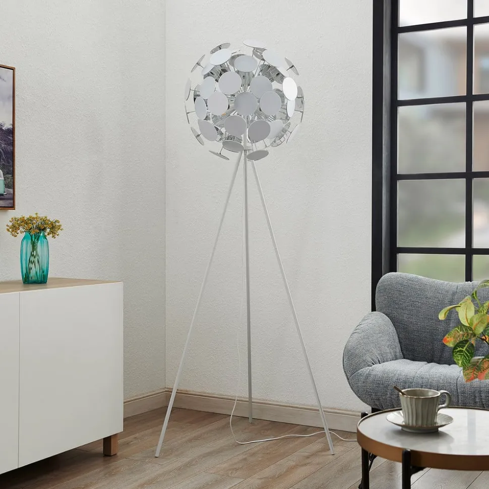 Lindby Dotani vloerlamp met bollamp, wit