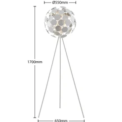 Lindby Dotani vloerlamp met bollamp, wit
