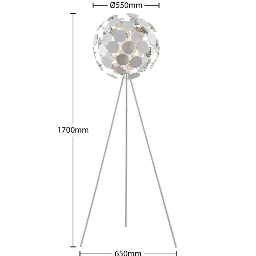 Lindby Dotani vloerlamp met bollamp, wit
