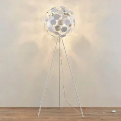 Lindby Dotani vloerlamp met bollamp, wit