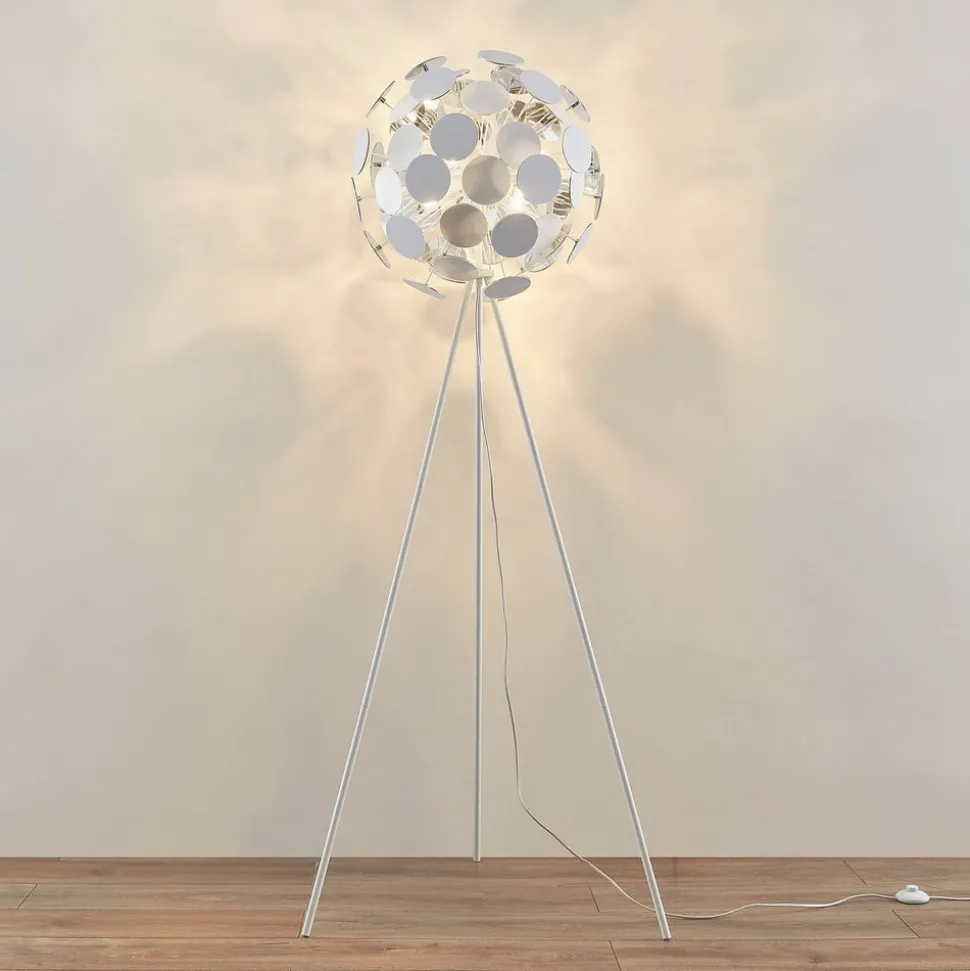 Lindby Dotani vloerlamp met bollamp, wit