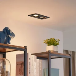 Lindby downlight Thorid, zwart, 19 x 10 cm, 2-lamps, GU10