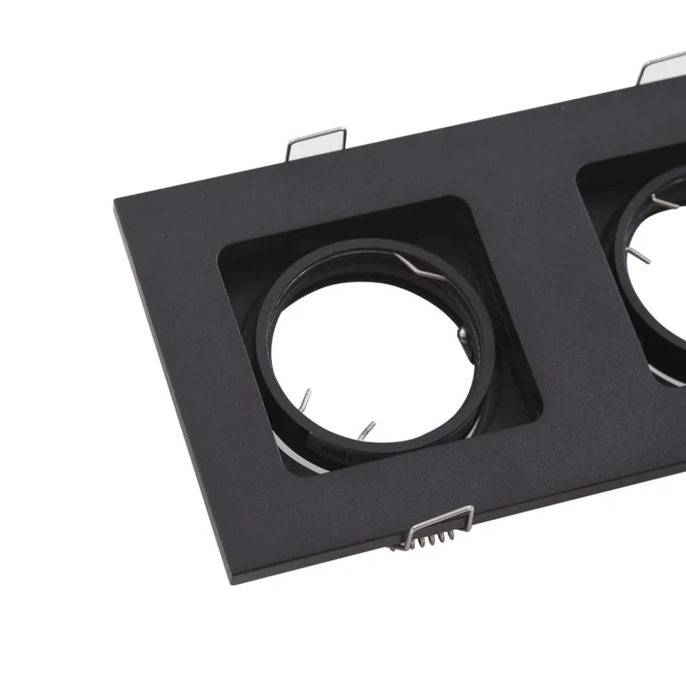 Lindby downlight Thorid, zwart, 19 x 10 cm, 2-lamps, GU10