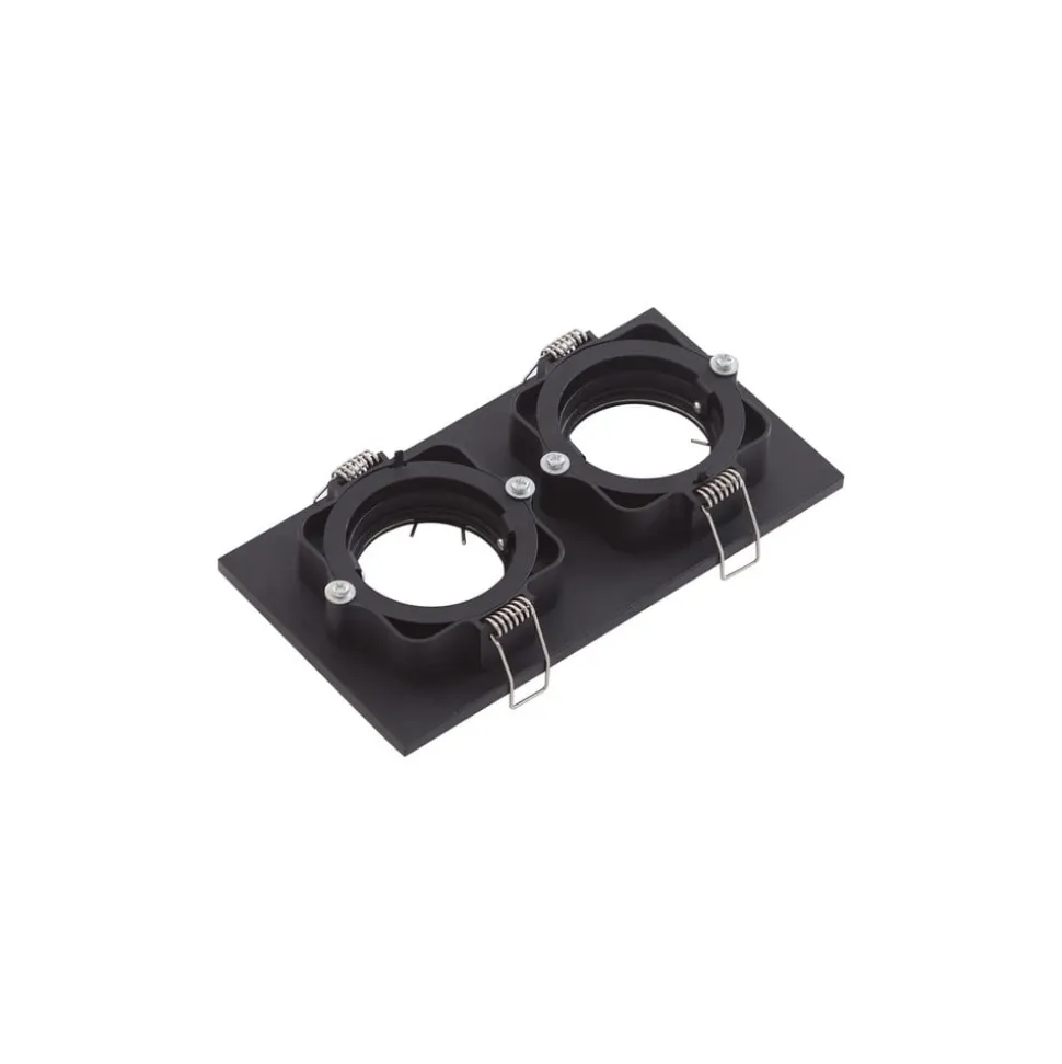 Lindby downlight Thorid, zwart, 19 x 10 cm, 2-lamps, GU10