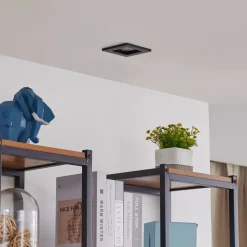 Lindby downlight Thorid, zwart, 10 x 10 cm, set van 10, GU10