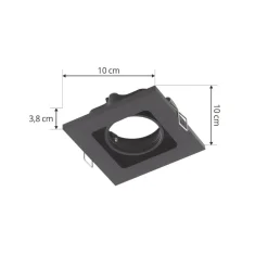 Lindby downlight Thorid, zwart, 10 x 10 cm, set van 10, GU10