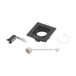 Lindby downlight Thorid, zwart, 10 x 10 cm, set van 10, GU10