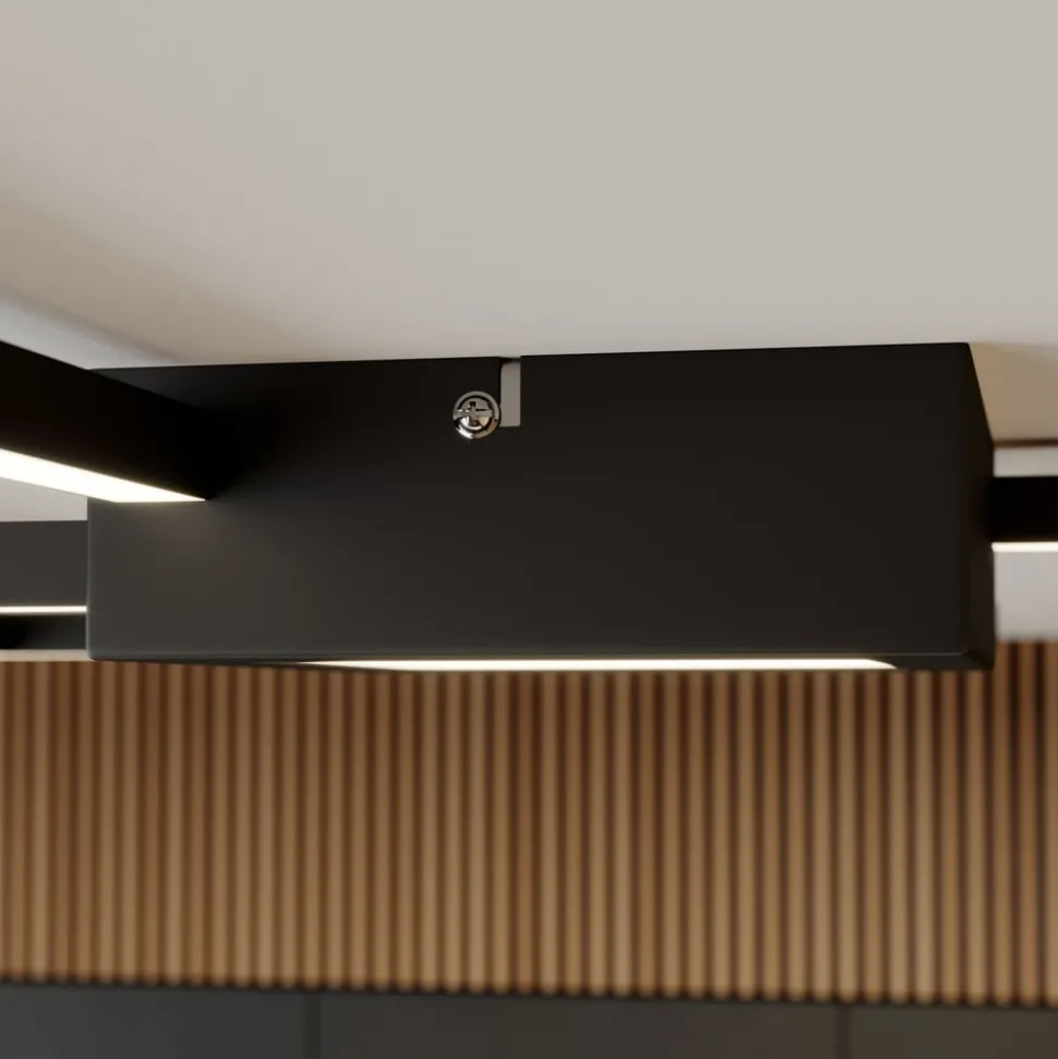 Lindby Duetto LED plafondlamp antraciet 28 W