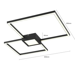 Lindby Duetto LED plafondlamp antraciet 28 W