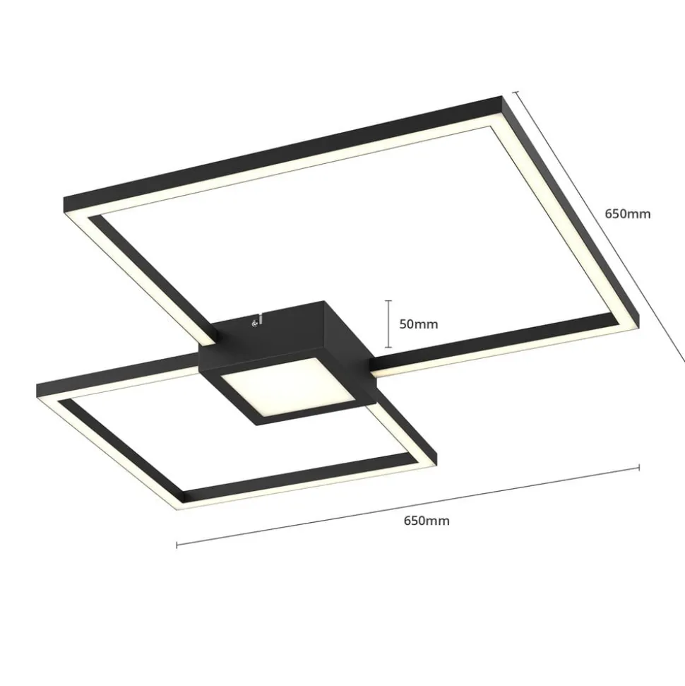 Lindby Duetto LED plafondlamp antraciet 28 W